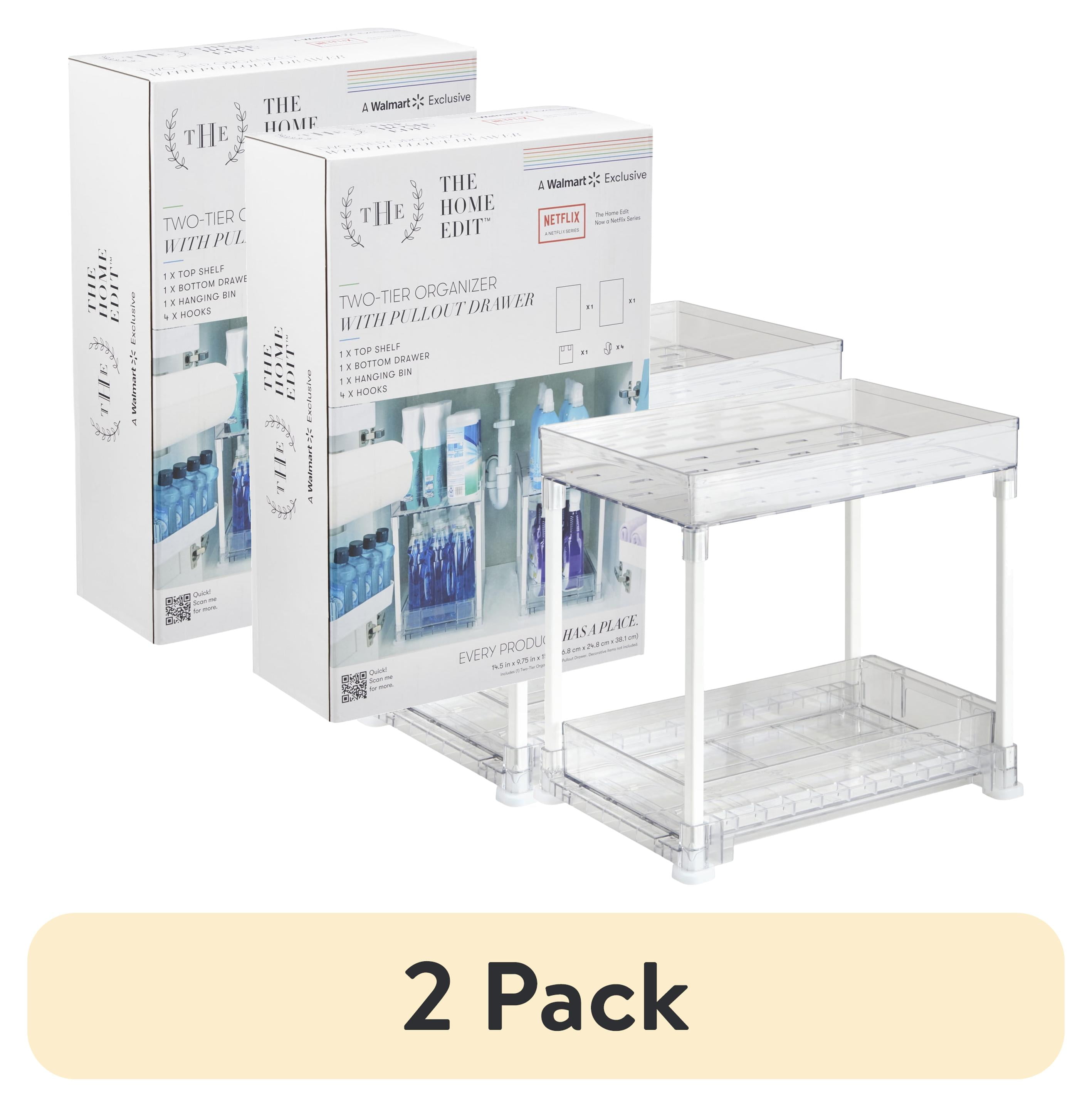 Clear Expandable 2-Tier Under Cabinet Storage Tower