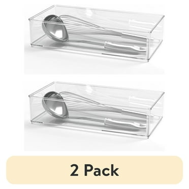 (2 pack) The Home Edit Wide XL Drawer Insert Cabinet Organizer, Clear, 12.5" x 3.12" x 2.95"