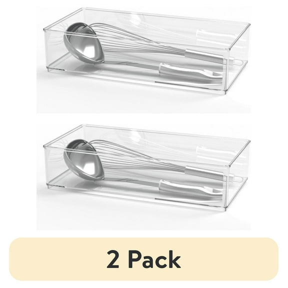 (2 pack) The Home Edit Wide XL Drawer Insert Cabinet Organizer, Clear, 12.5" x 6.25" x 2.95"