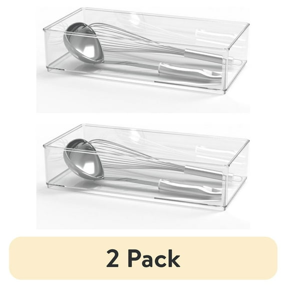 (2 pack) The Home Edit Wide XL Drawer Insert Cabinet Organizer, Clear, 12.5" x 6.25" x 2.95"