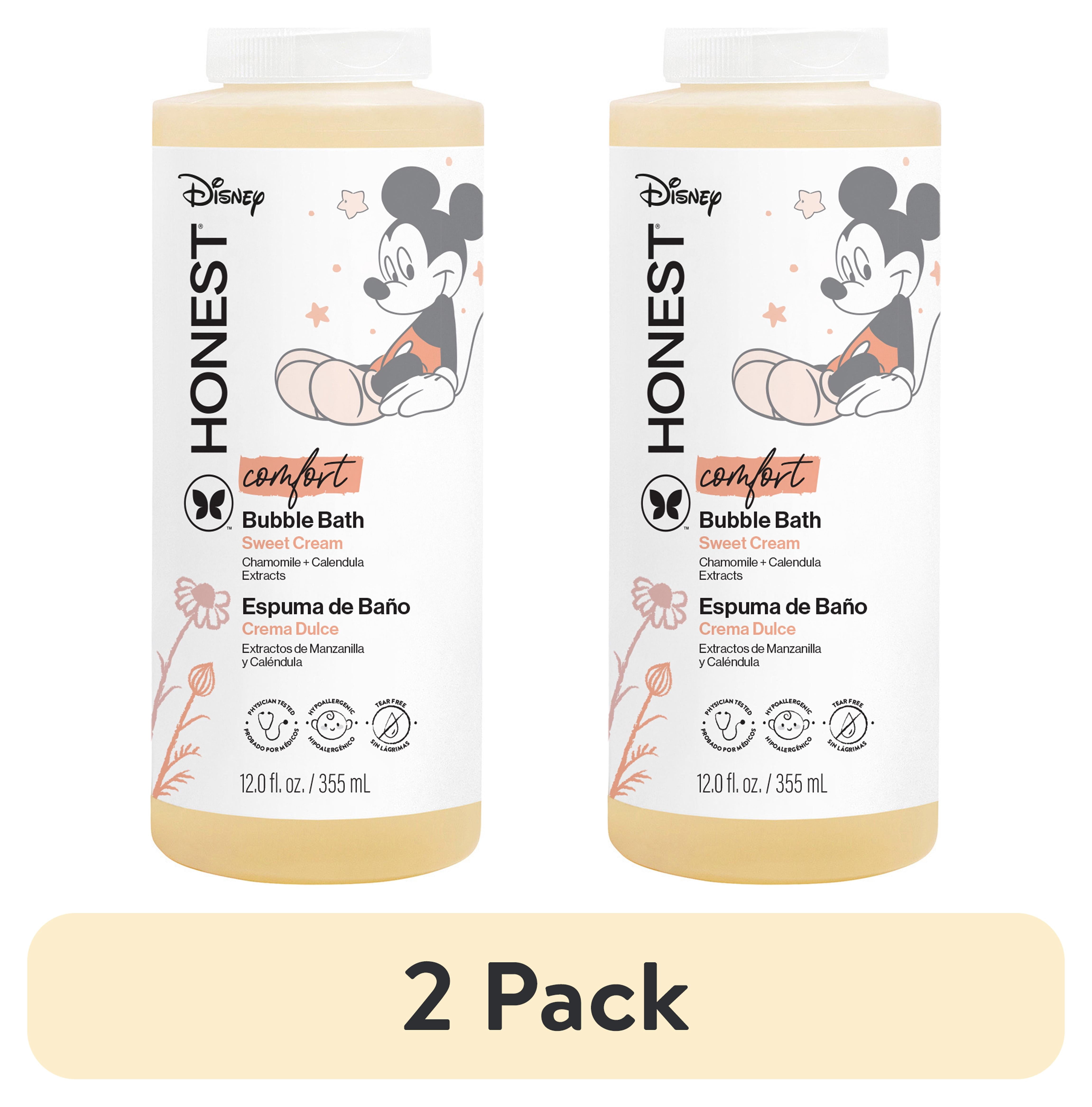 (2 pack) The Honest Company Foaming Bubble Bath, Disney’s Mickey Mouse Comfort Sweet Cream, 12 fl Oz
