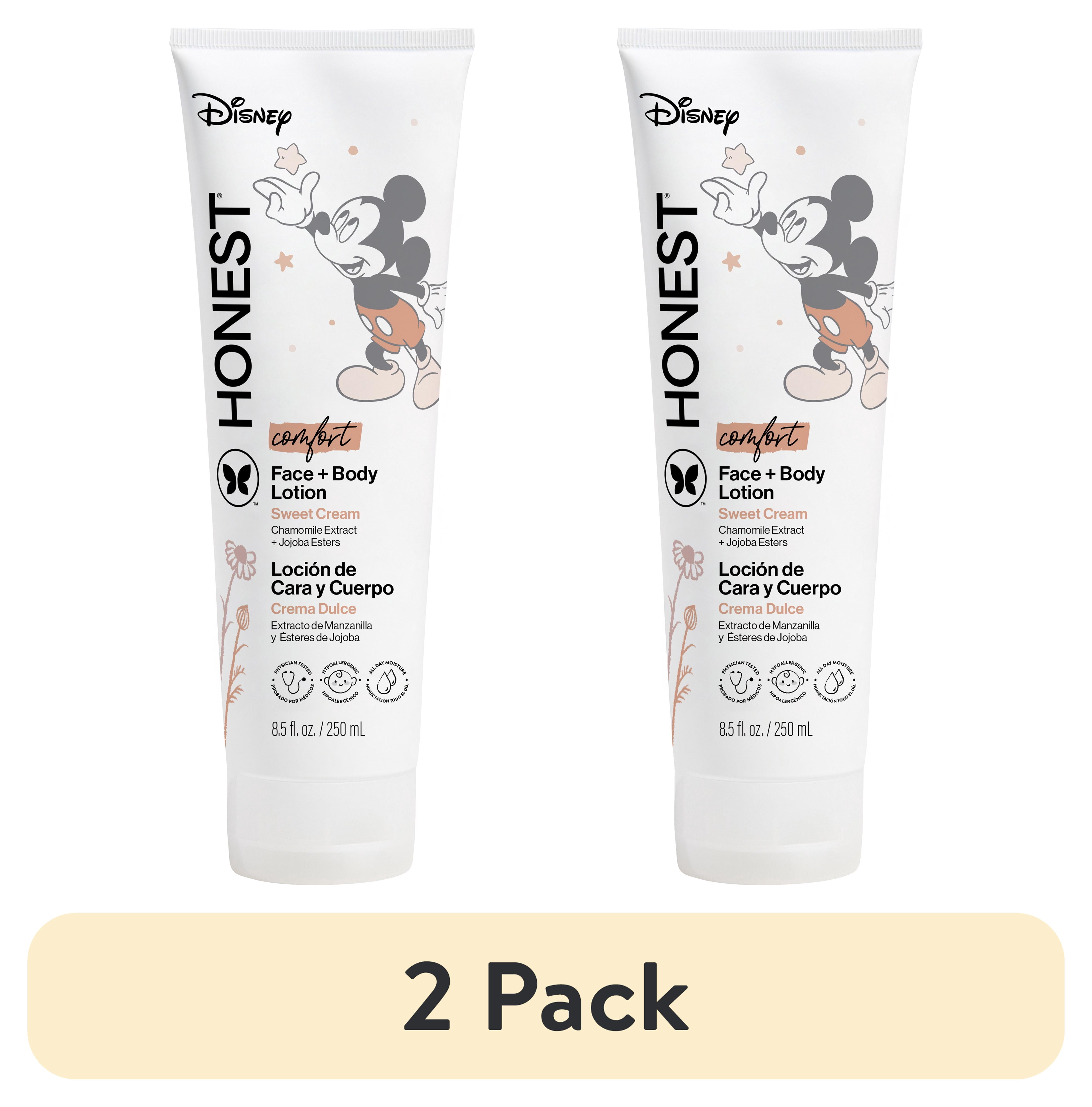 (2 pack) The Honest Company Moisturizing Face & Body Lotion, Disney Mickey Mouse Sweet Cream, 8.5 fl oz