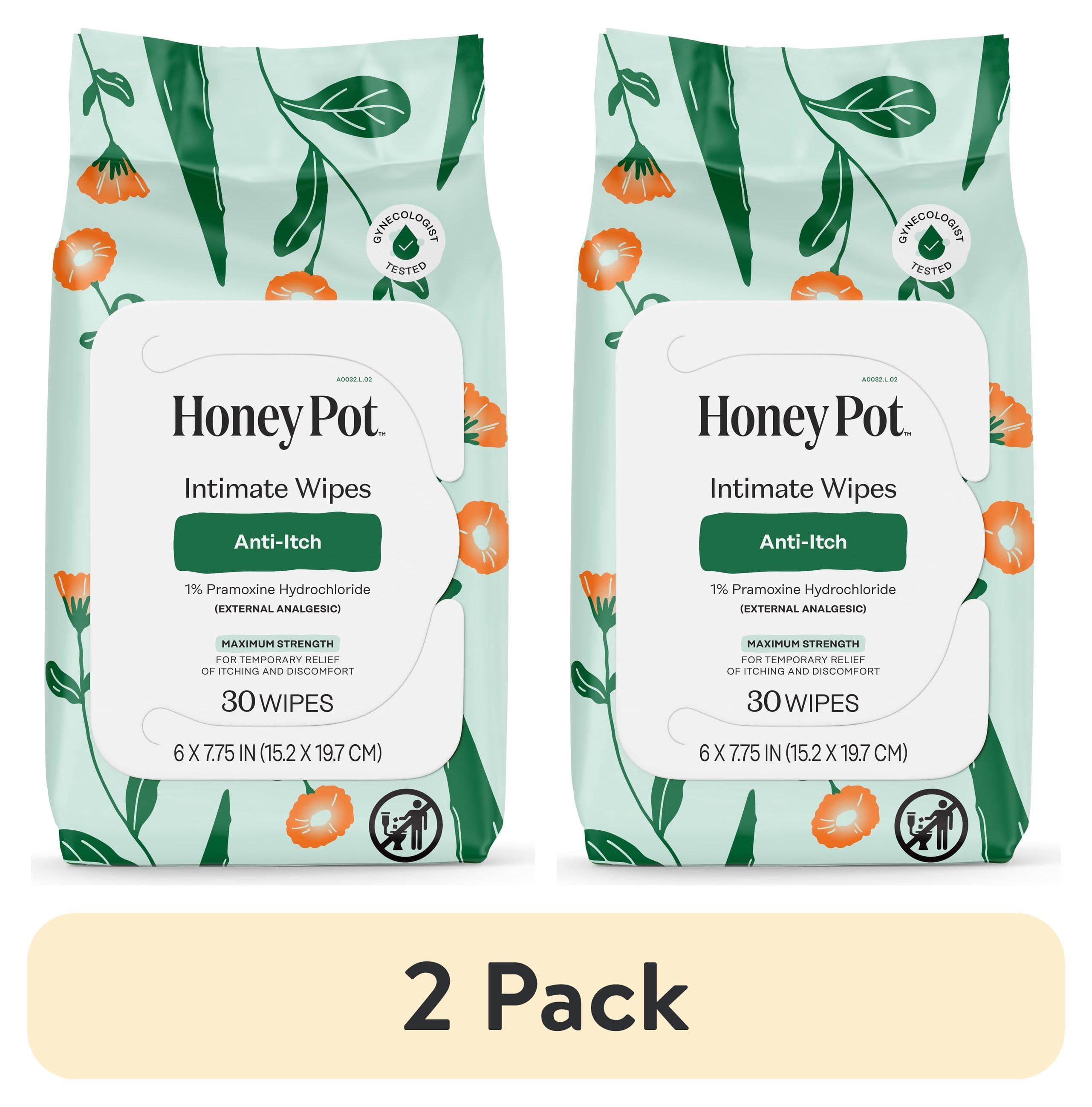 2 pack) Honey Pot Anti Itch Intimate Wipes - 30 count - Walmart.com
