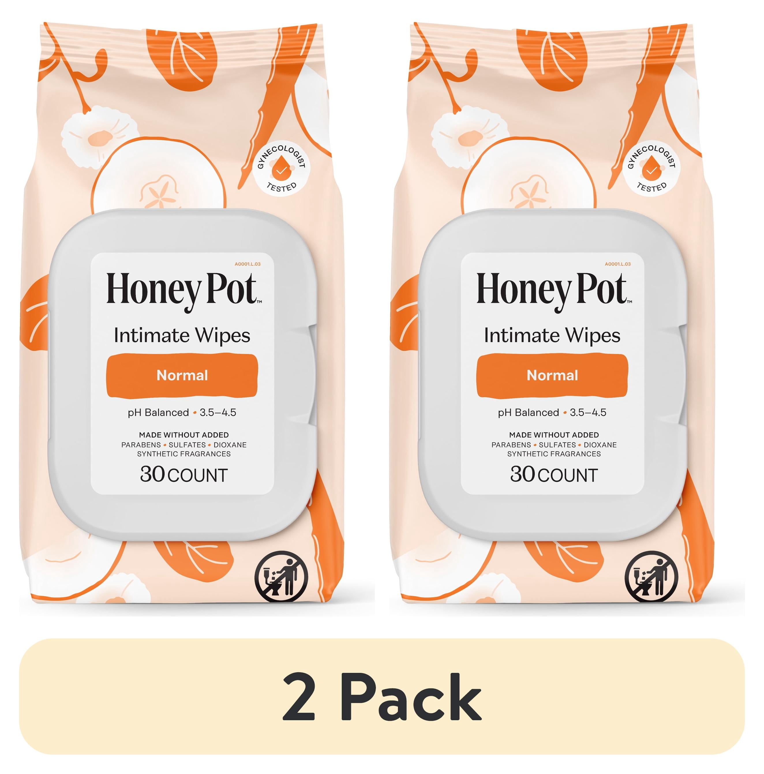 (2 pack) Honey Pot Intimate Wipes - Normal, 30 Count