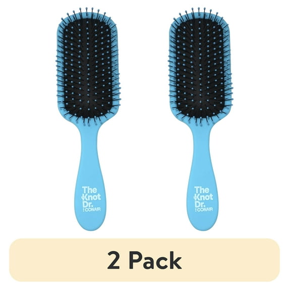 (2 pack) The Knot Dr. For Conair Pro Brite Blue Wet and Dry Detangler Hairbrush