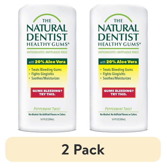 (2 pack) The Natural Dentist Healthy Gums Antigingivitis Rinse, Peppermint Twist , 16.9 Oz Bottle