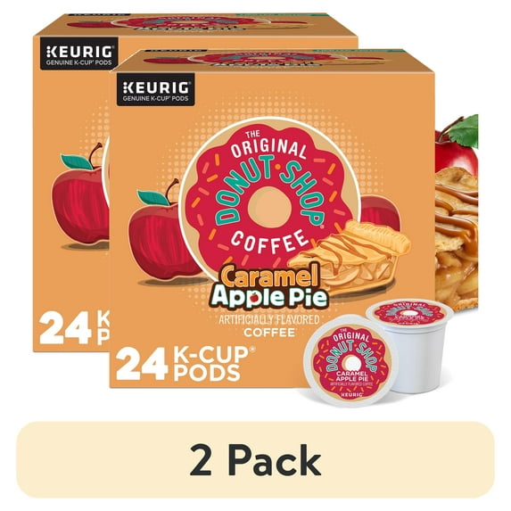 (2 pack) The Original Donut Shop, Caramel Apple Pie Light Roast K-Cup Coffee Pods, 24 Count