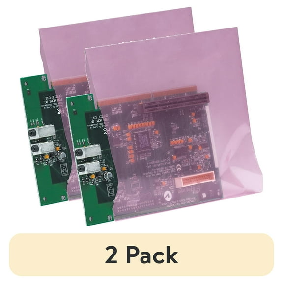 (2 pack) The Packaging Wholesalers Anti-Static Flat 4 Mil Poly Bags 4" x 6" Pink 1000/Case PBAS1060
