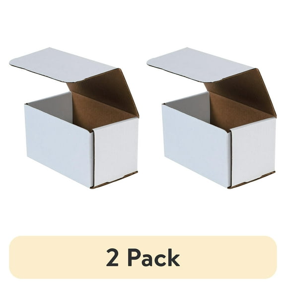 (2 pack) 7 in x 4 in x 4 in Inside H, Literature Mailer, White, Corrugate, Single Wall