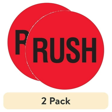 (2 pack) The Packaging Wholesalers Tape Logic Shipping Label Rush 2" x 2" Red/Black 500/Roll LABDL1740