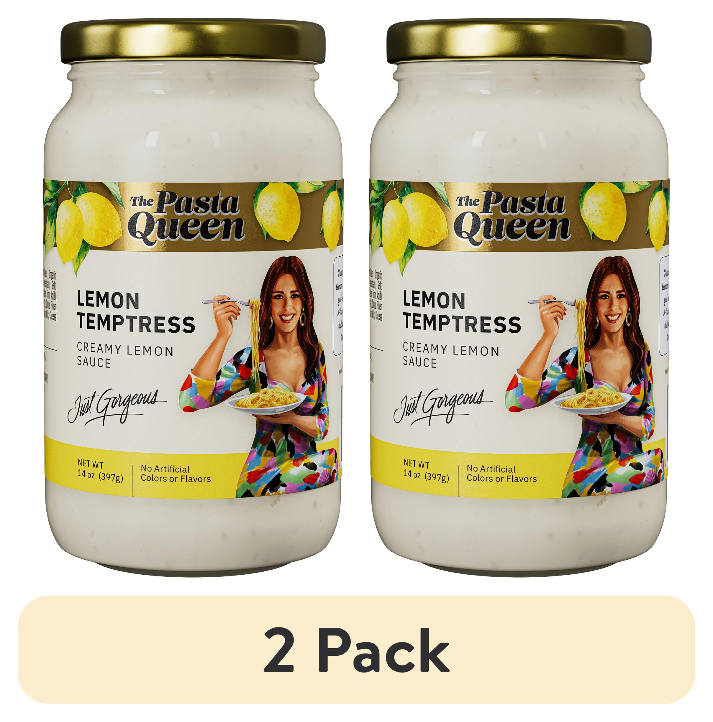 (2 pack) The Pasta Queen Lemon Temptress Sauce, 14 oz Jar