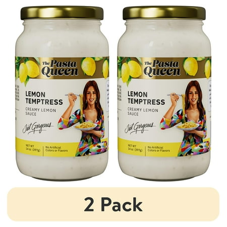 (2 pack) The Pasta Queen Lemon Temptress Sauce, 14 oz Jar
