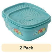 2 pack The Pioneer Woman 5 Cup Plastic Food Storage Container with Lid, Breezy Blossom