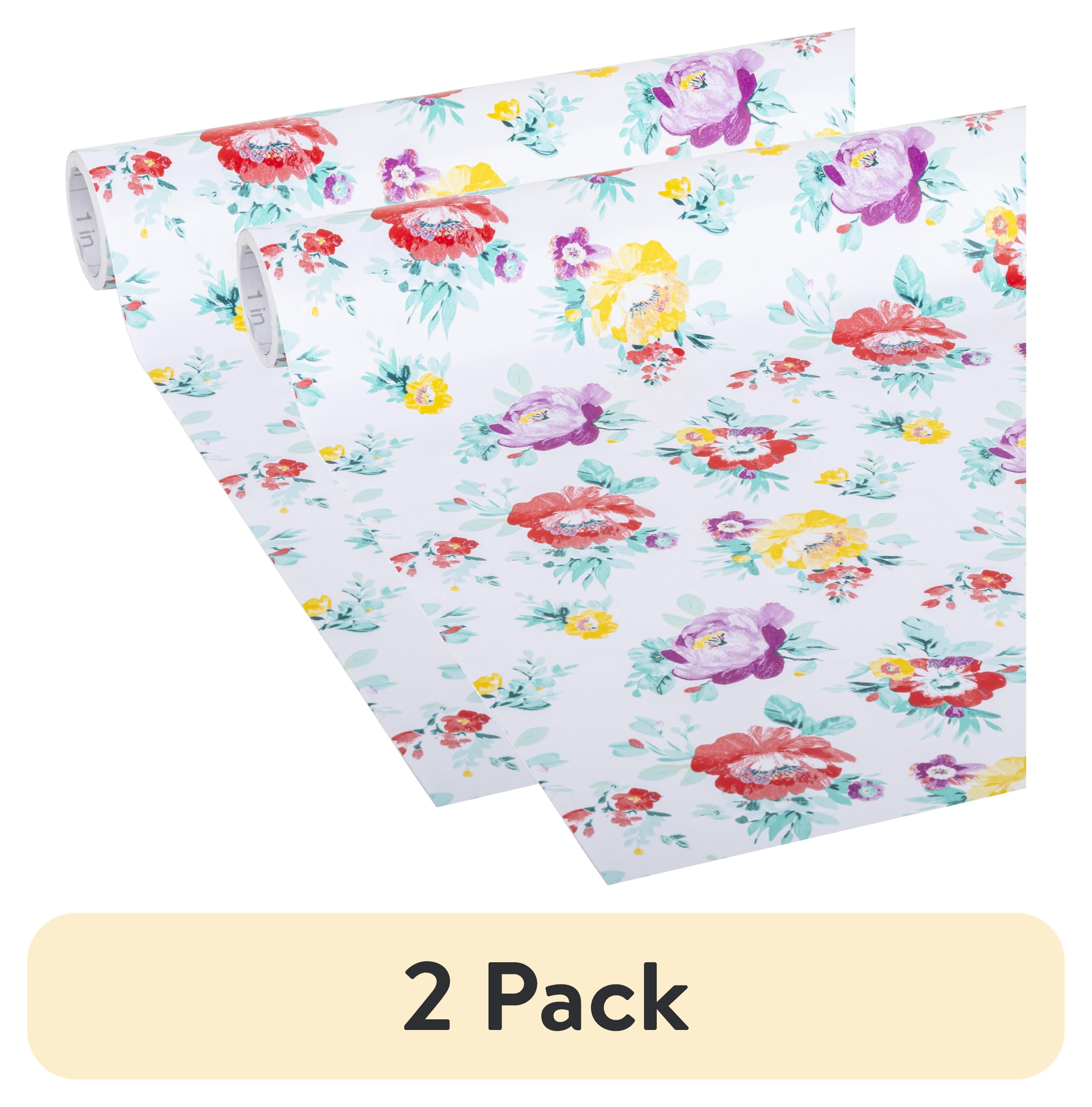 (2 pack) The Pioneer Woman Adhesive Laminate Liner 20 in. x 12 ft., Sweet Romance
