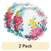 (2 pack) The Pioneer Woman Blue Cape Paper Dinner Plates, 11.5in, 8ct