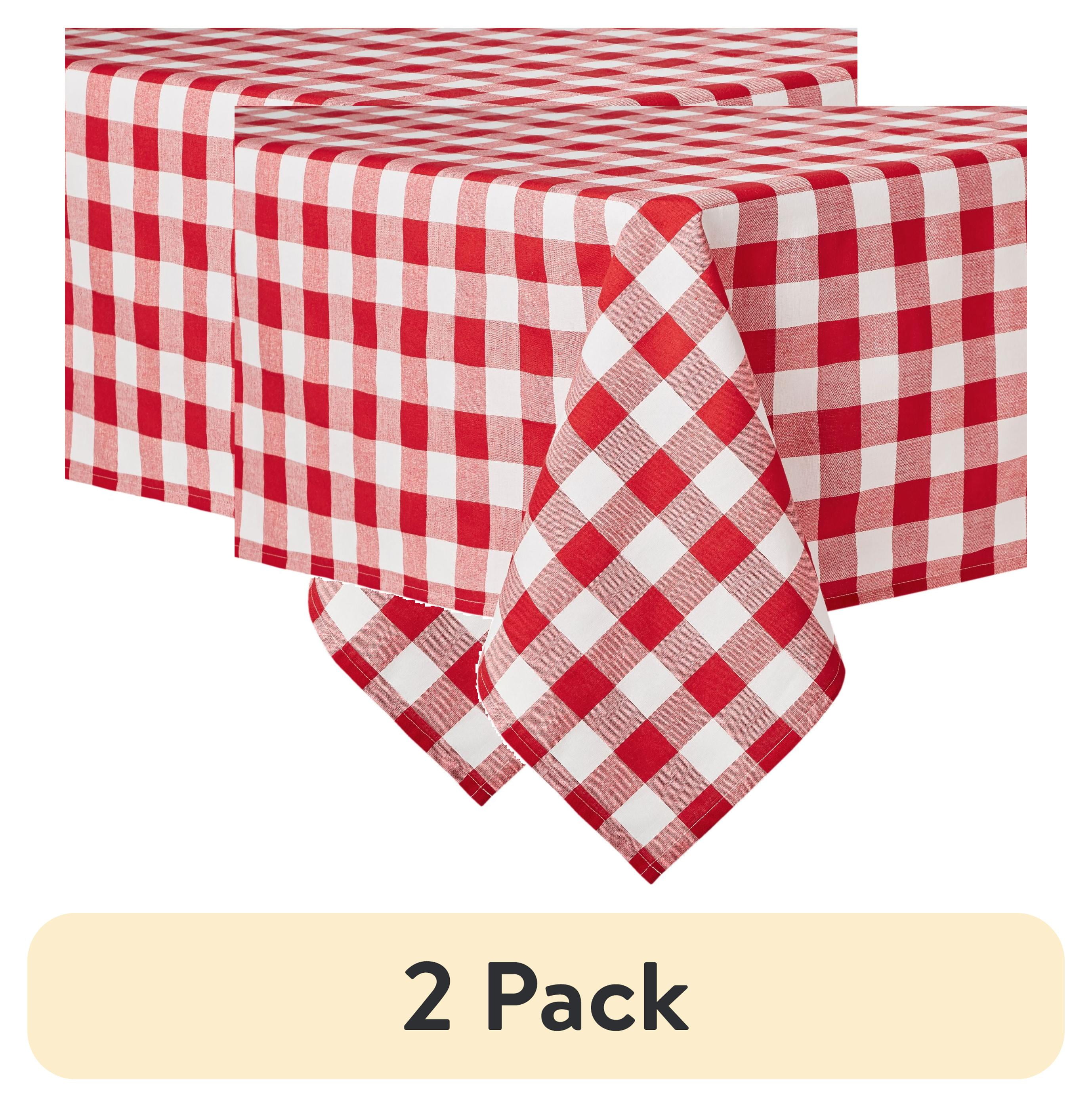 (2 pack) The Pioneer Woman Charming Check Tablecloth, Multicolor, 60"W x 102"L