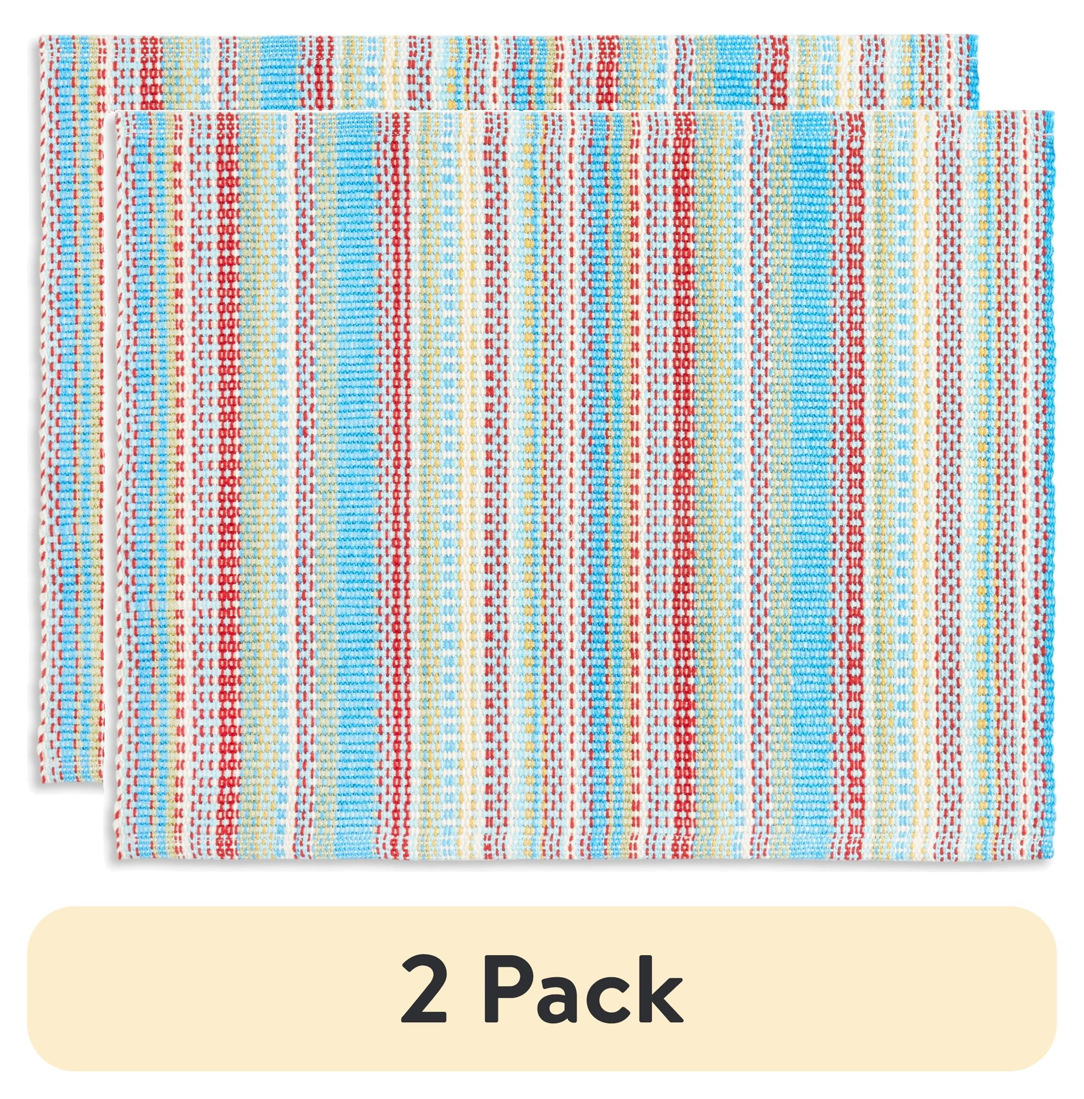 (2 pack) The Pioneer Woman Classic Chunky Stripe Placemat, Multicolor, 19"W x 14"L
