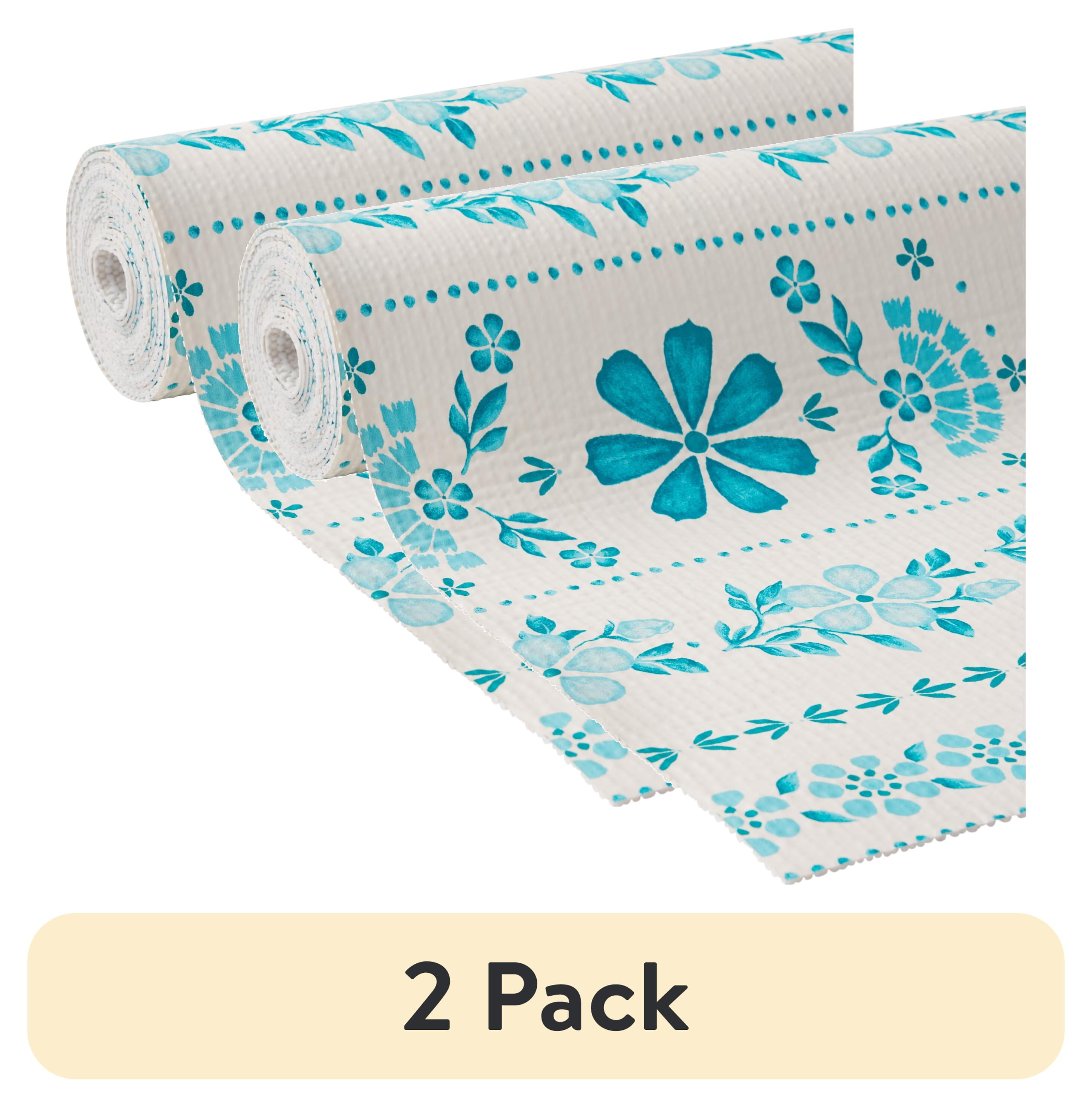 (2 pack) The Pioneer Woman Non-Adhesive Shelf Liner, Hattie Symmetrical, 12 in. x 10 ft., A Practical Choice for Surface Protection and Shelf Organization