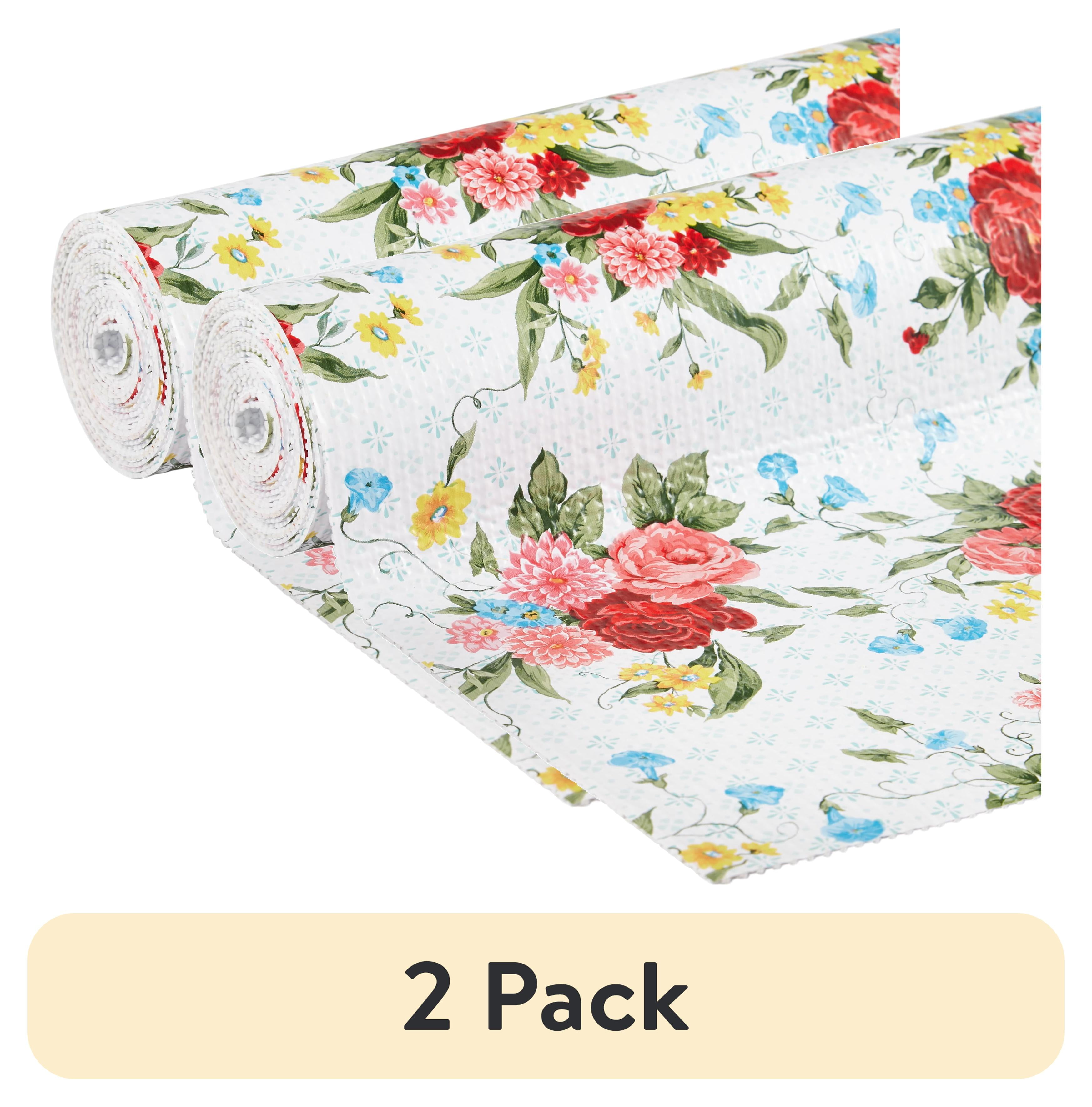 (2 pack) The Pioneer Woman Non-Adhesive Shelf Liner, Sweet Rose, 20 in. x 6 ft. Roll