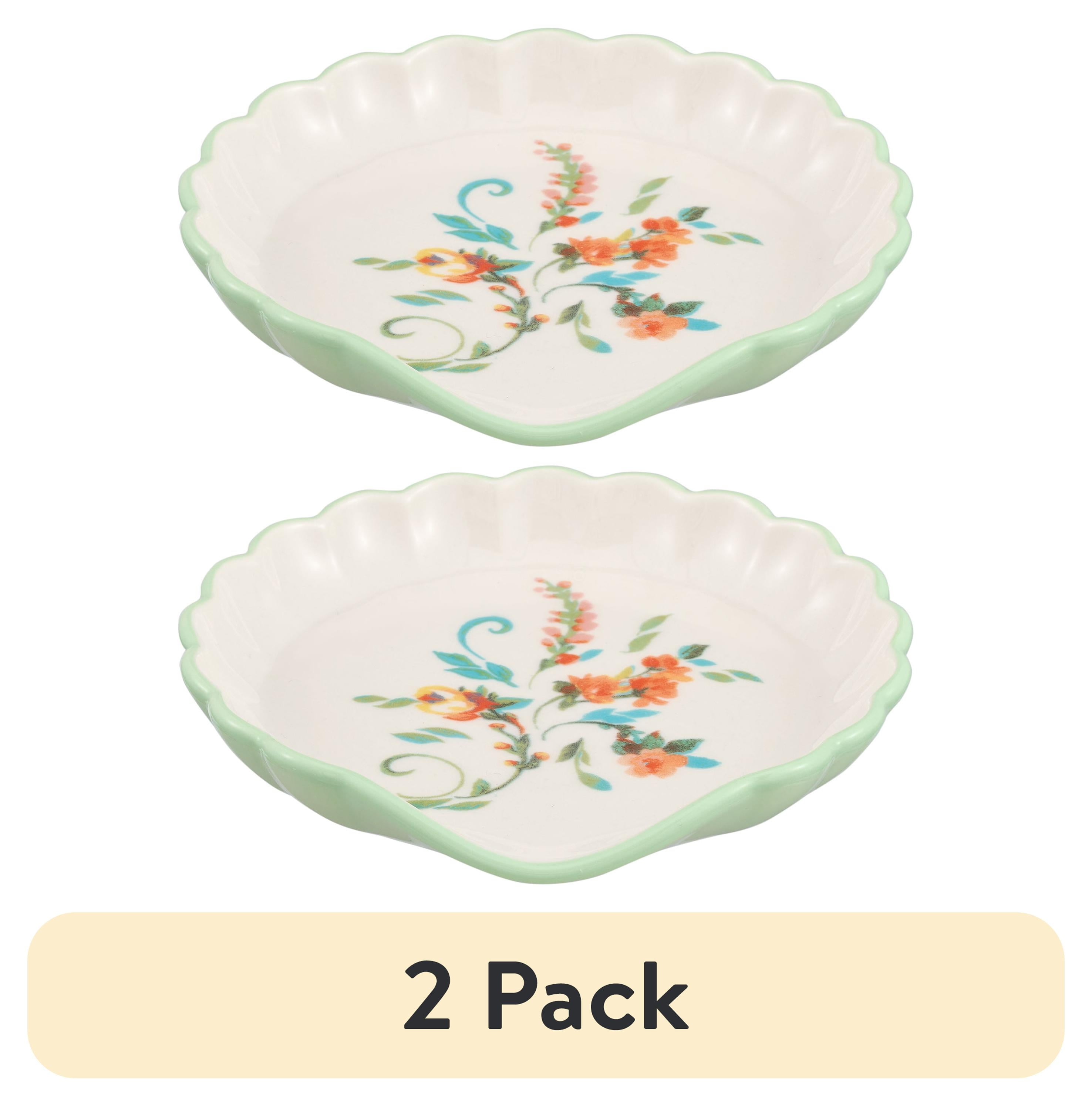 (2 pack) The Pioneer Woman Painted Meadow Ceramic Spoon Rest