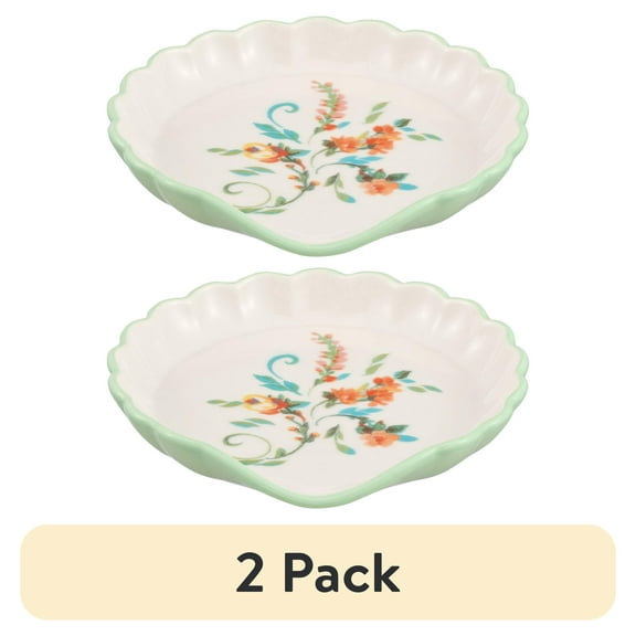 (2 pack) The Pioneer Woman Painted Meadow Ceramic Spoon Rest