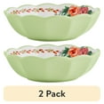 thumbnail interactive-video image 1 of (2 pack) The Pioneer Woman Painted Meadows 7.27-inch Floral Green Cereal Bowl, 1 of 9