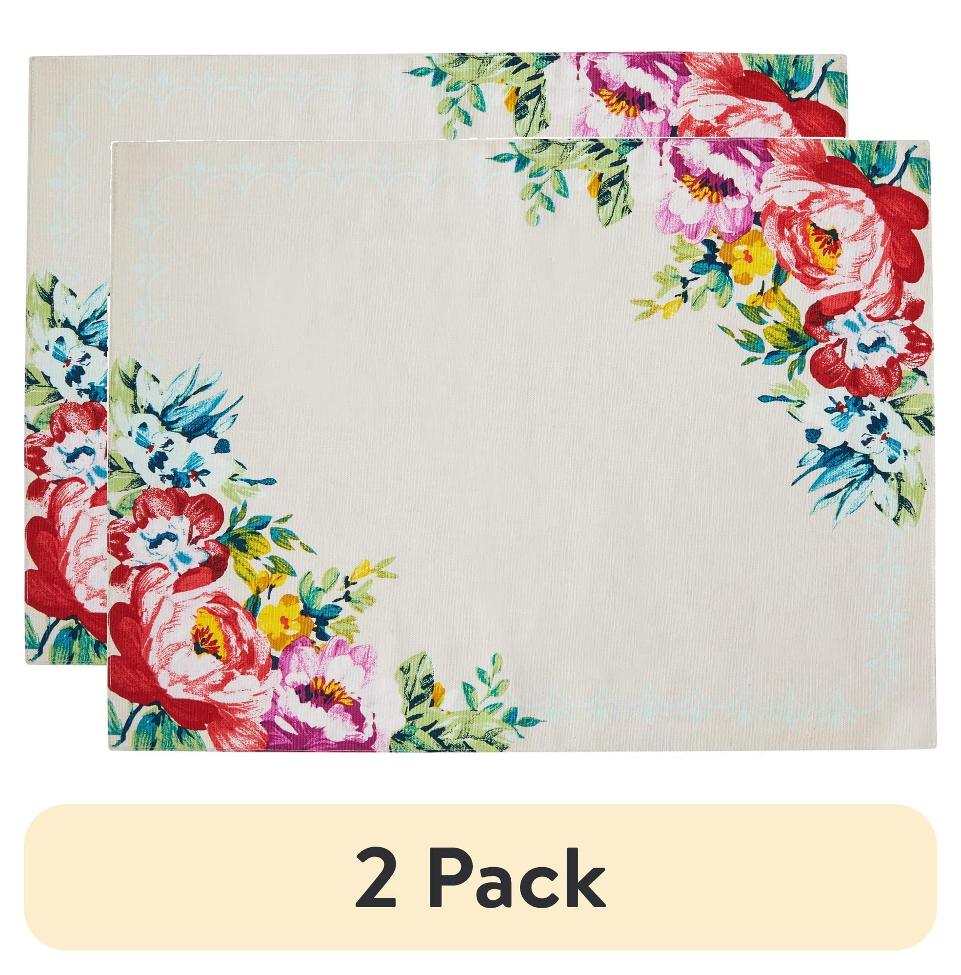 (2 pack) The Pioneer Woman Sweet Romance Placemat, Multicolor, 14 in x 19 in