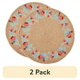 thumbnail interactive-video image 1 of (2 pack) The Pioneer Woman Sweet Rose Embroidered Jute Round Placemat, Multicolor, 15", 1 of 8