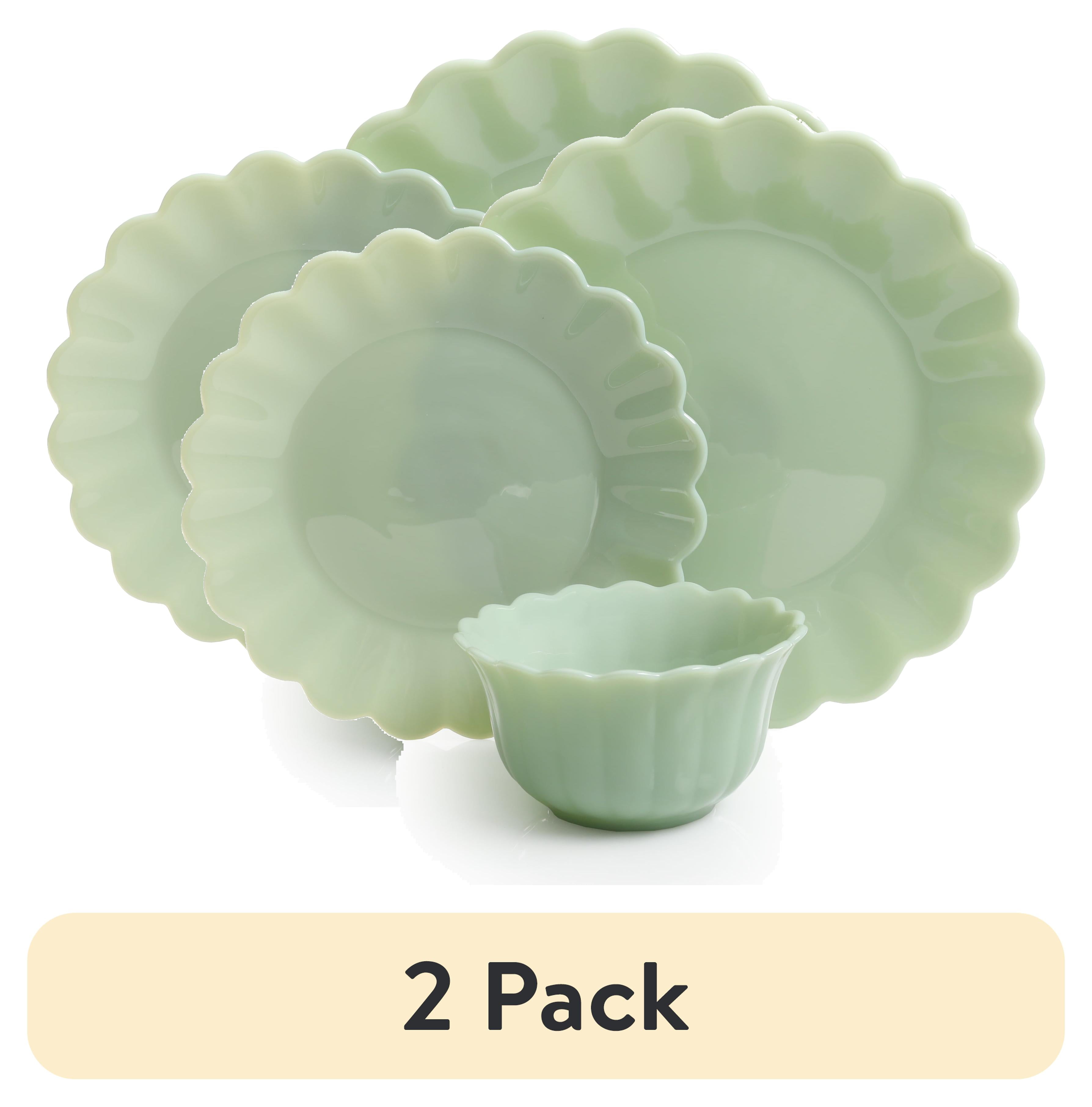 (2 pack) The Pioneer Woman Timeless Beauty 3-Piece Dinnerware Set, Jade