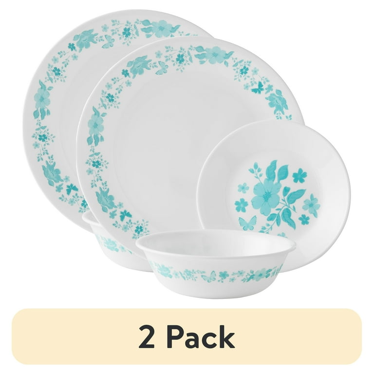 2 pack) The Pioneer Woman by Corelle 12-Piece Dinnerware Set, Evie