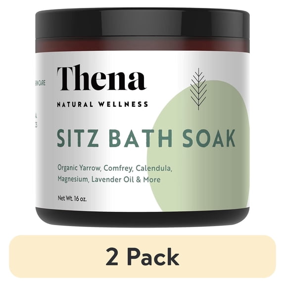 (2 pack) Organic Sitz Bath Soak Postpartum Care and Natural Hemorrhoid Treatment for Women & Moms with Epsom Dead Sea Salt Witch Hazel 16 oz