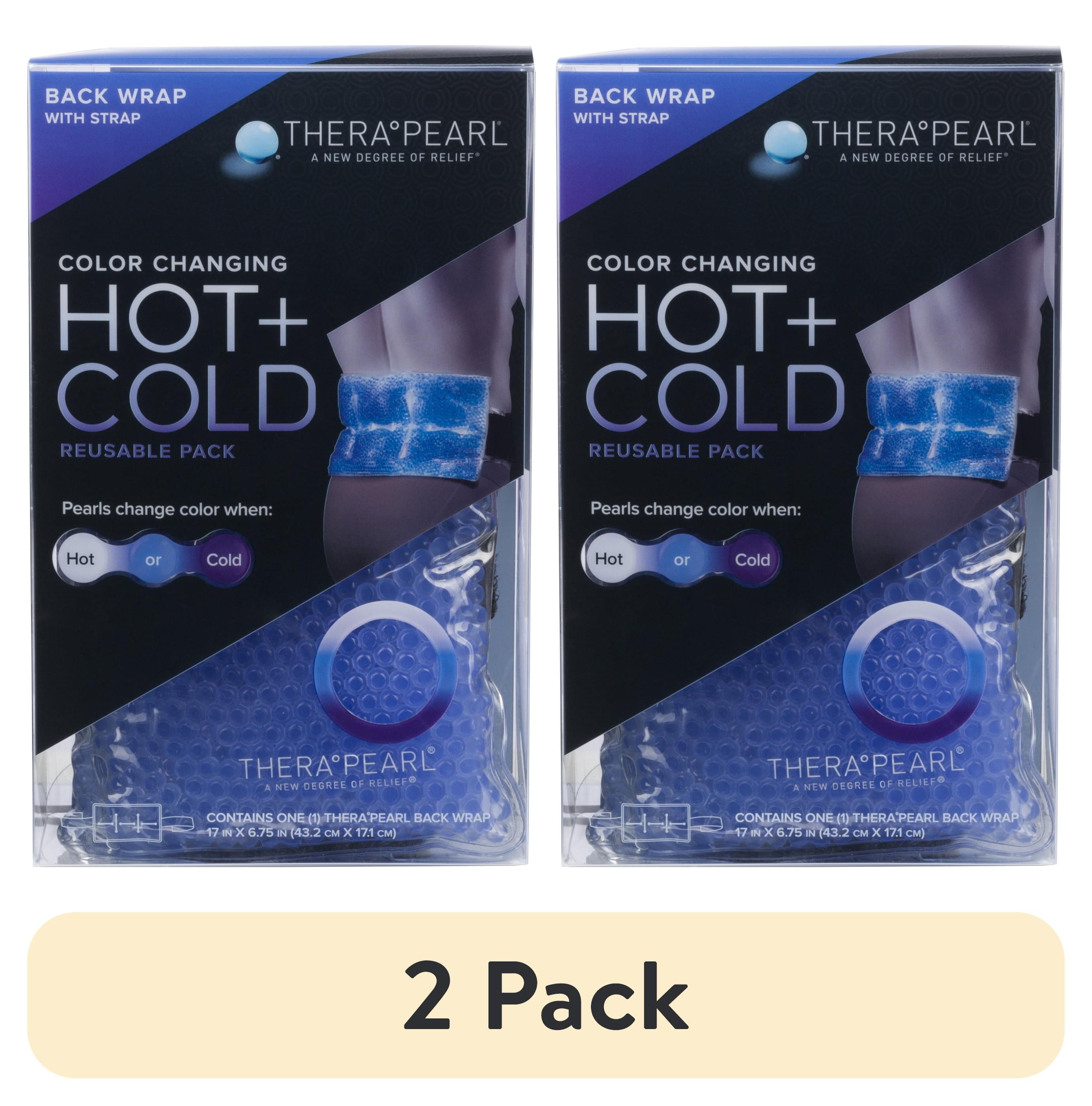 (2 pack) TheraPearl Back Wrap with Strap, Color Changing Hot + Cold Reusable Pack