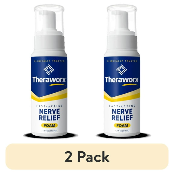 (2 pack) Theraworx Fast-Acting Nerve Relief Foam, Soothes Aggravated Nerves, 7.1 oz