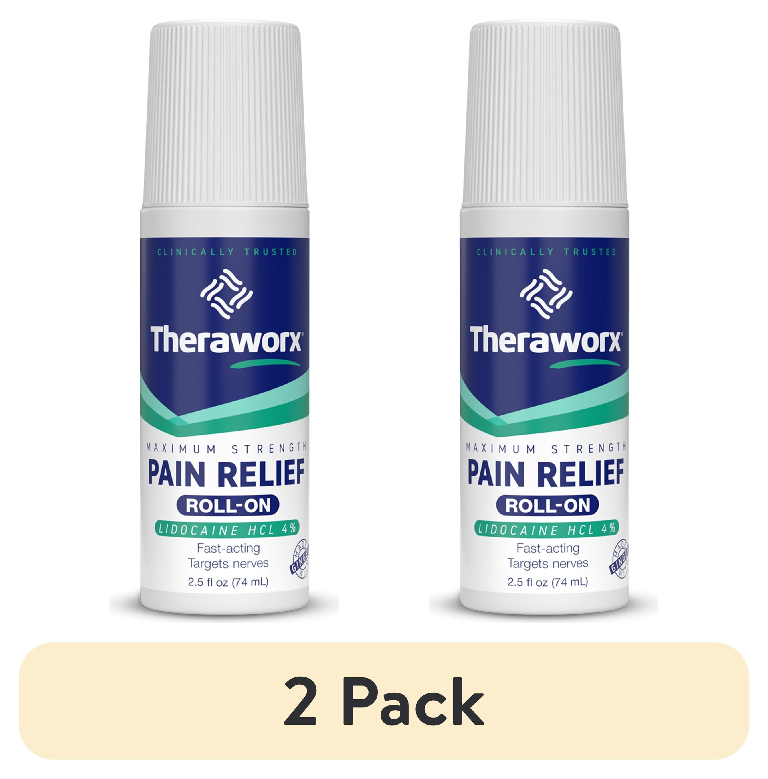 (2 pack) Theraworx Maximum Strength Pain Relief with Lidocaine, Topical Pain Relief