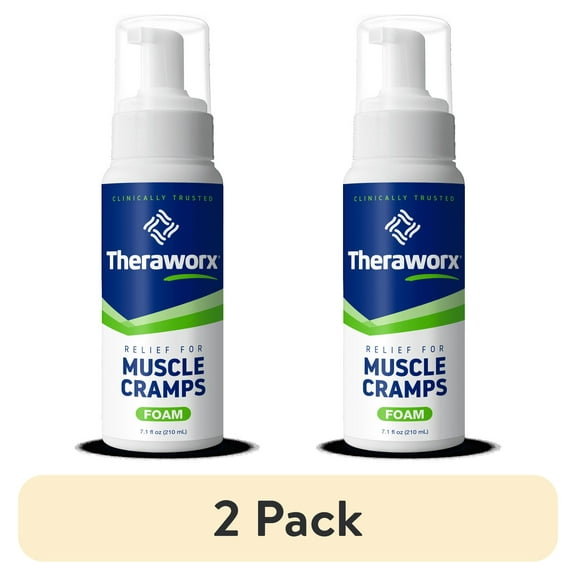 (2 pack) Theraworx Muscle Cramps Foam, Helps Relieve Muscle Cramps and Spasm, with Magnesium Sulfate, 7.1 oz