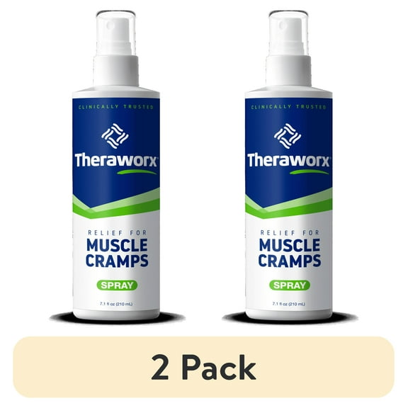 (2 pack) Theraworx Muscle Cramps Spray, Helps Relieve Muscle Cramps and Spasm, with Magnesium Sulfate, 7.1 oz