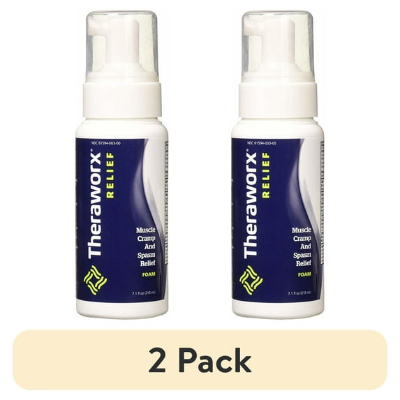 (2 pack) Theraworx Relief Fast-Acting Foam Leg Foot Cramps and Muscle 7.1oz Each