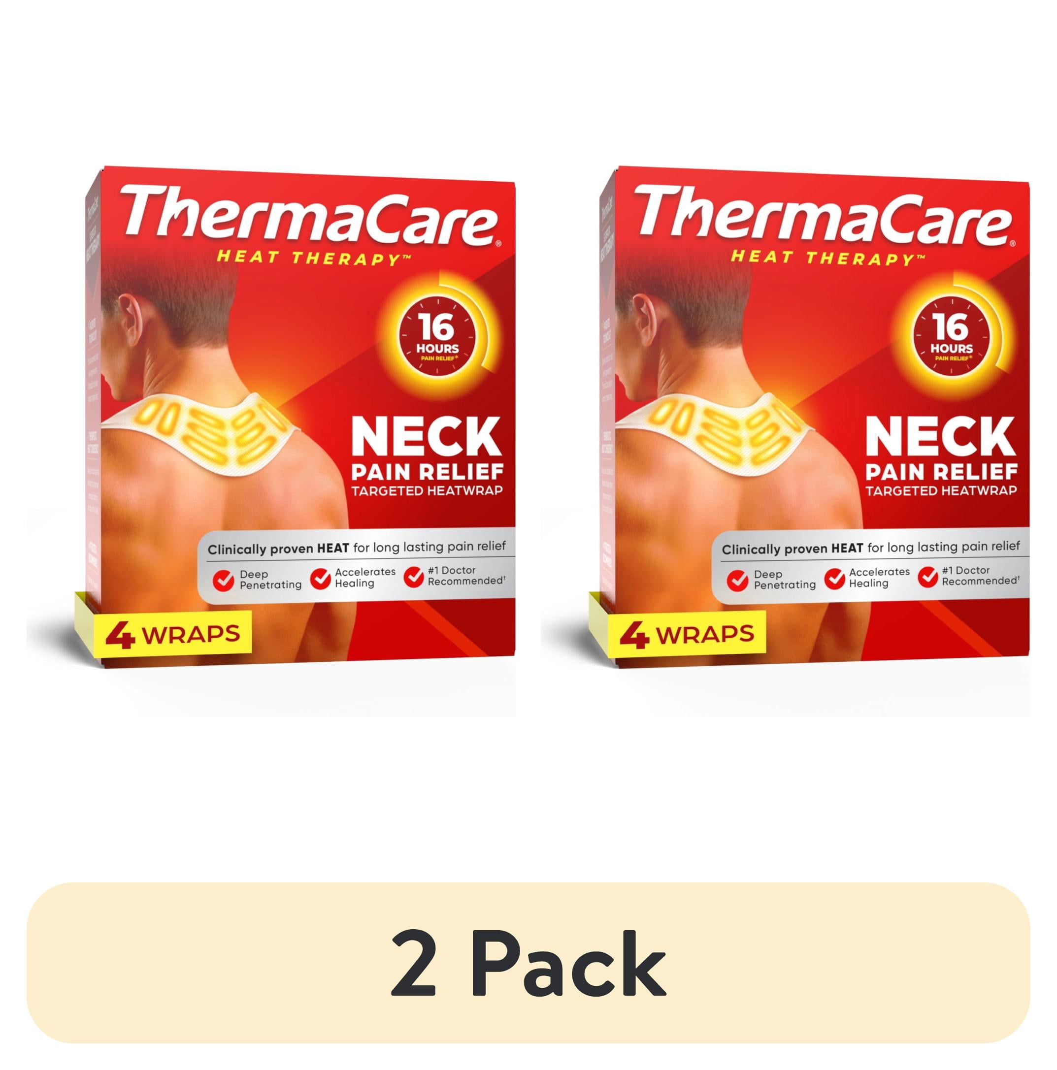 (2 pack) ThermaCare Heat Wraps for Neck, Shoulder, Wrist & Back Pain Relief, 4 Count