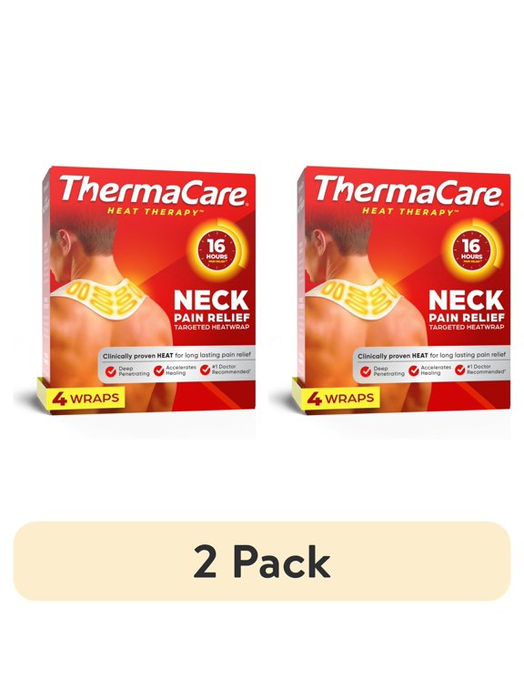 (2 pack) ThermaCare Heat Wraps for Neck, Shoulder, and Wrist Pain Relief - 4 Count