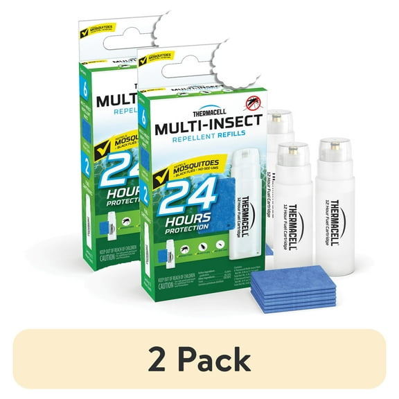 (2 pack) Thermacell Fuel-ZoneGuard Fuel Powered Mosquito & Multi-Insect Repellent 24-Hr Refill Pack