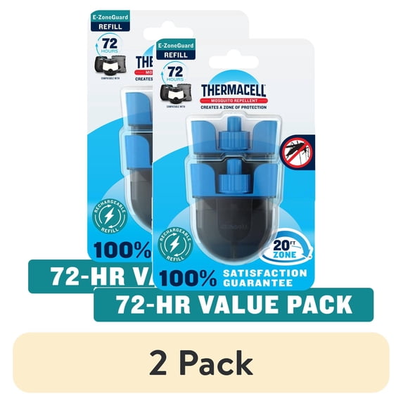(2 pack) Thermacell E-ZoneGuard Rechargeable Mosquito Repellent Refill 72-Hour Pack