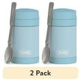 thumbnail interactive-video image 1 of (2 pack) Thermos Vaccum Insulated Stainless Steel Food Jar with Spoon, 16oz, Glacier Blue, Ideal Use for Workday Meals and Travel, Made for Portable Food Storage, Dishwasher Safe, For Hot and Cold Food, 1 of 12
