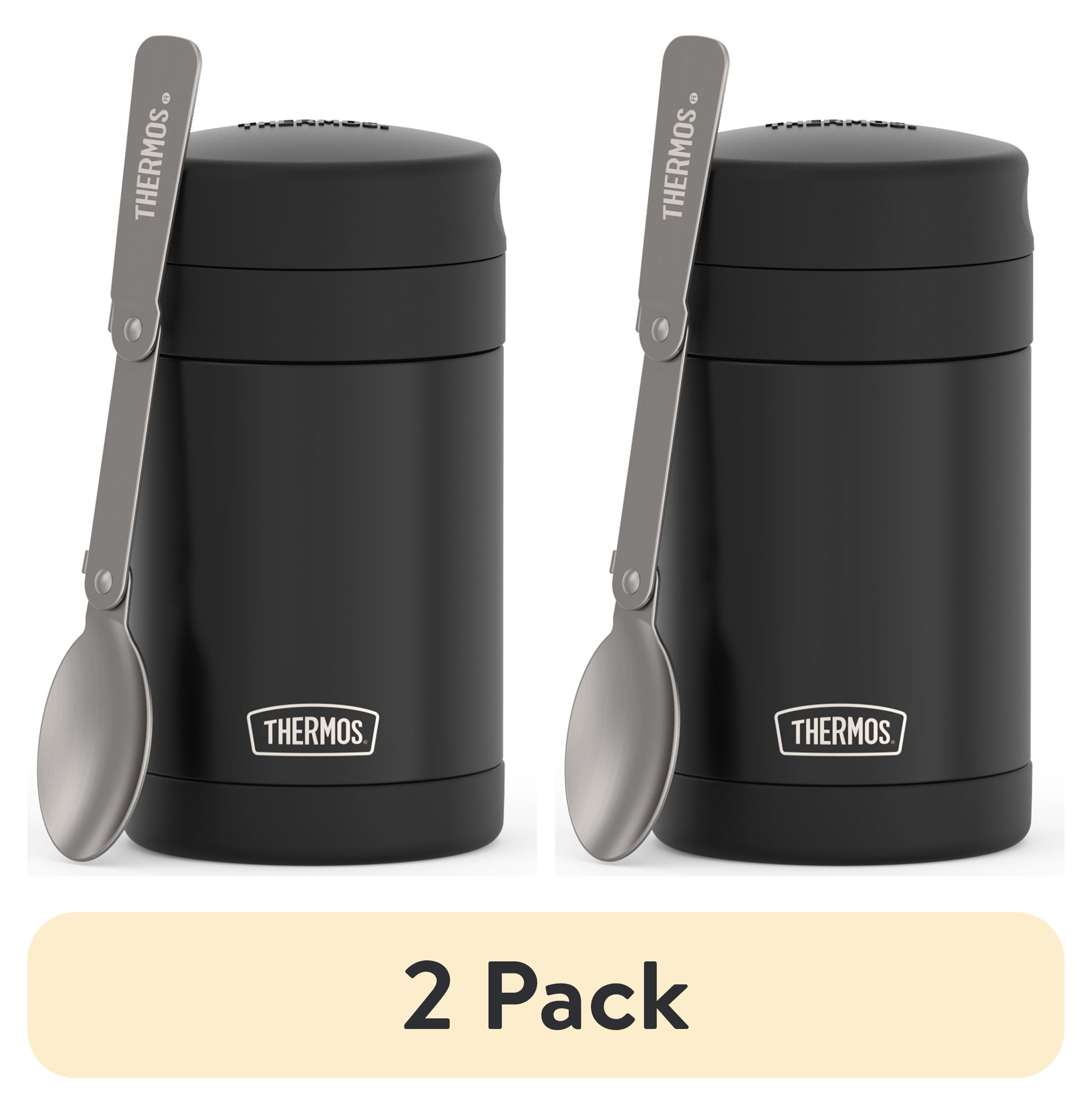 2 pack) (2 pack) Thermos Vacuum Insulated Food Jar with Folding