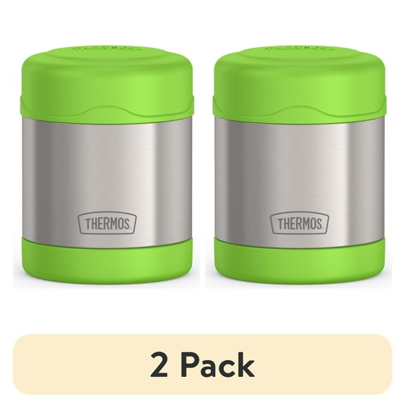 (2 pack) Thermos Vacuum Insulated Stainless Steel Food Jar, 10oz, Lime Green