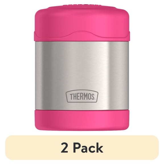 (2 pack) Thermos Vacuum Insulated Stainless Steel Food Jar, 10oz, Pink
