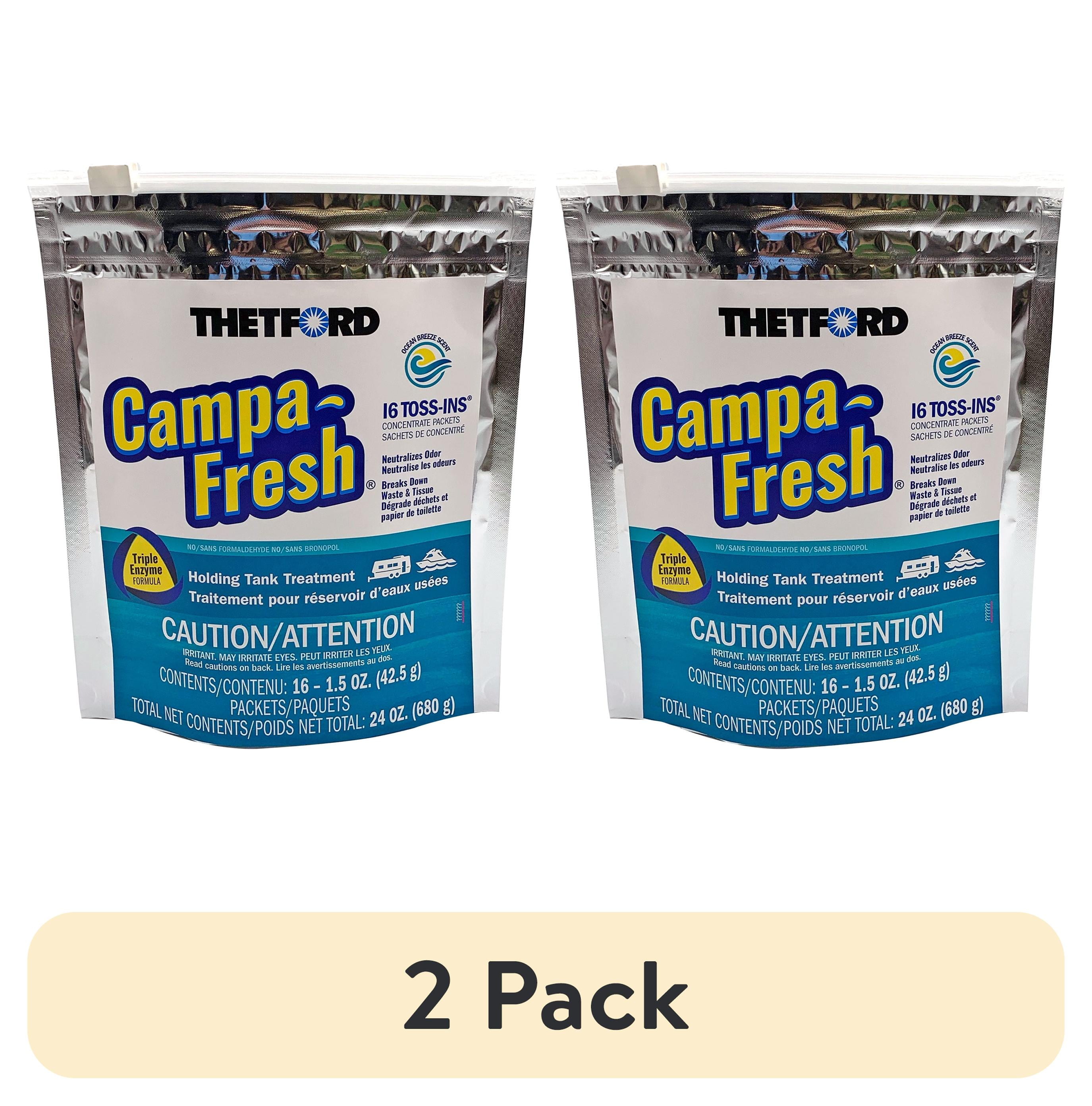 (2 pack) Thetford Campa-Fresh® Ocean Breeze RV and Marine Holding Tank Treatment, 16-Ct Toss-Ins (96698)