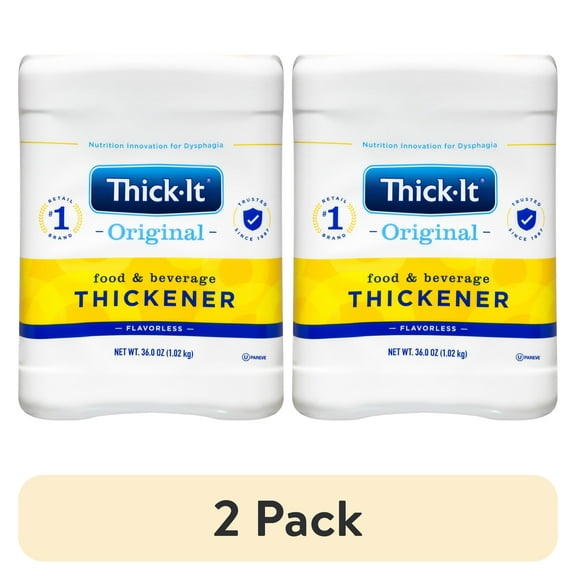 (2 pack) Thick-It Original Food & Beverage Thickener, Flavorless Powder for Dysphagia, Digestible Swallowing Aid, Used in Hot & Cold Food, 36 oz Canister