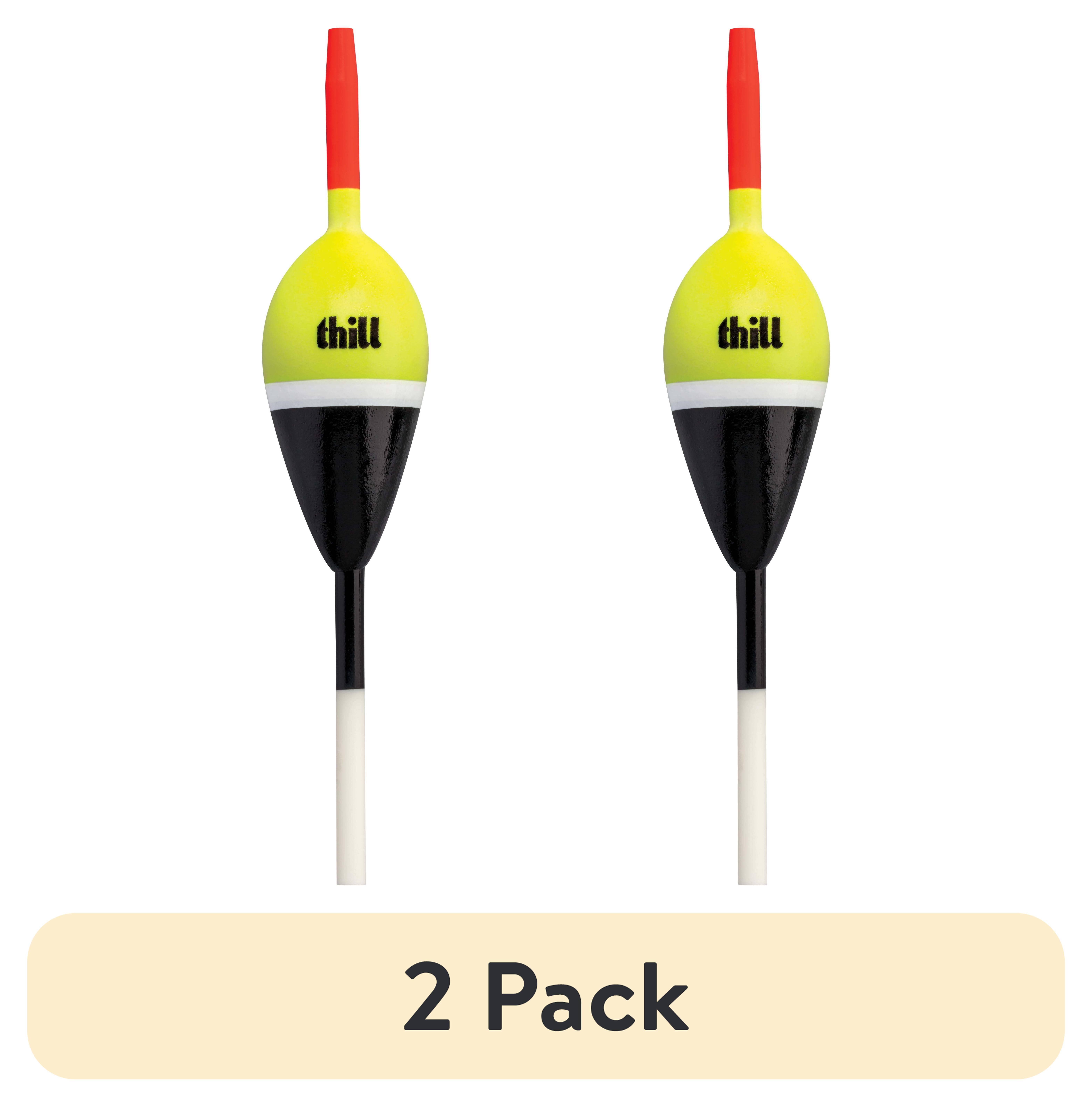 (2 pack) Thill Night N Day Glow Float Fishing Slip Float Yellow Black 1 in. Oval