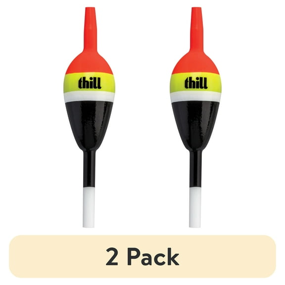 (2 pack) Thill Night N Day Glow Float Fishing Slip Float Yellow Black 3/4 in. Oval