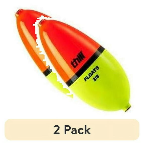 (2 pack) Thill Wobble Bobber Topwater Fishing Float 1/8 oz. Orange Yellow
